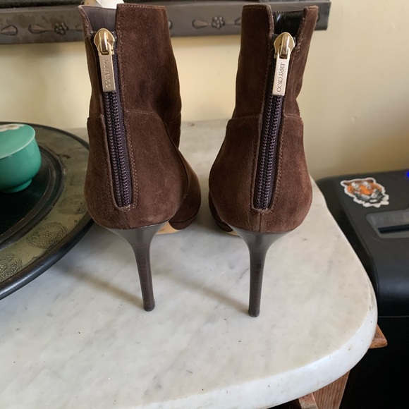 Lawton Ankle Boot 65 | Chocolate Suede and Calf Leather  Jimmy Choo Brown Suede Hugh Heel Ankle Boots